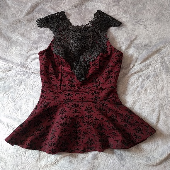 Juliet's Closet Tops - Lace Peplum Blouse
